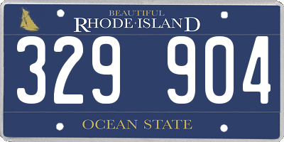 RI license plate 329904