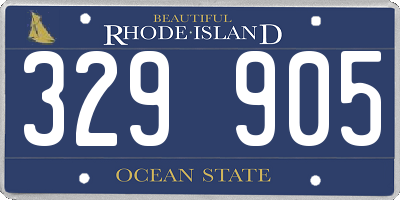 RI license plate 329905