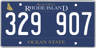 RI license plate 329907