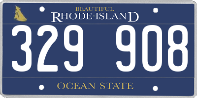 RI license plate 329908