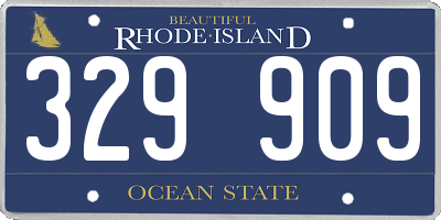 RI license plate 329909