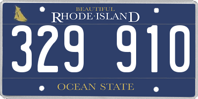 RI license plate 329910