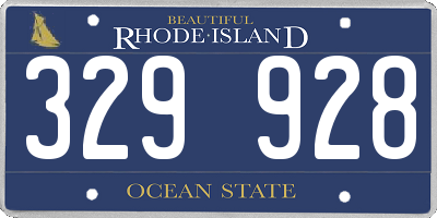 RI license plate 329928