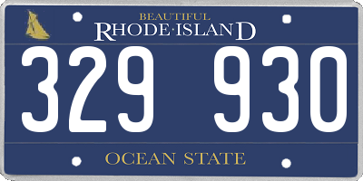 RI license plate 329930