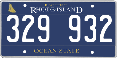 RI license plate 329932