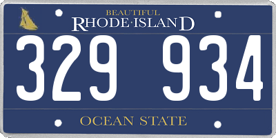 RI license plate 329934