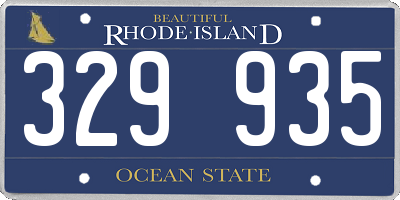 RI license plate 329935