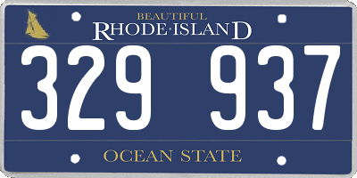 RI license plate 329937