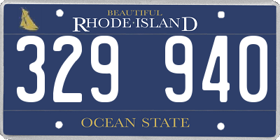 RI license plate 329940