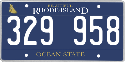 RI license plate 329958