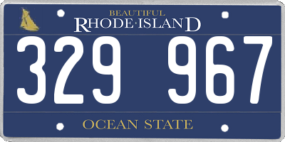 RI license plate 329967