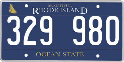 RI license plate 329980