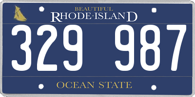 RI license plate 329987