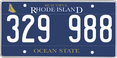 RI license plate 329988