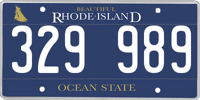 RI license plate 329989
