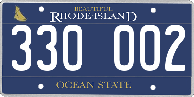RI license plate 330002