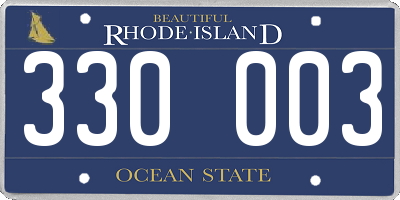RI license plate 330003