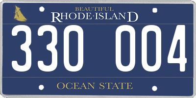 RI license plate 330004