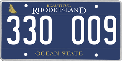 RI license plate 330009