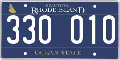 RI license plate 330010