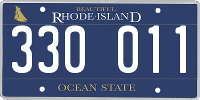 RI license plate 330011