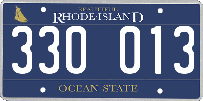 RI license plate 330013