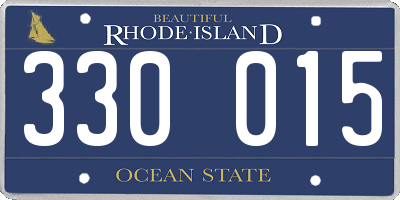 RI license plate 330015