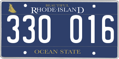 RI license plate 330016