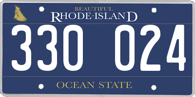 RI license plate 330024