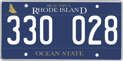 RI license plate 330028
