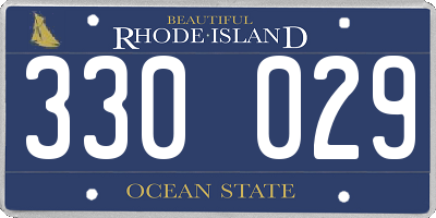 RI license plate 330029