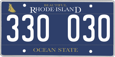 RI license plate 330030