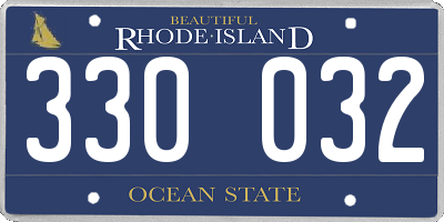 RI license plate 330032