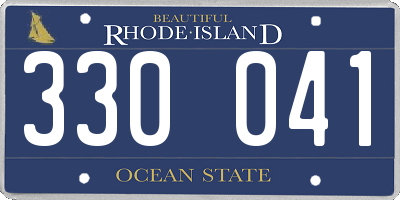 RI license plate 330041