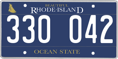 RI license plate 330042