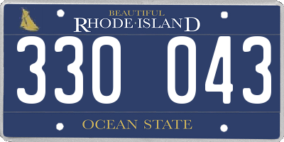 RI license plate 330043