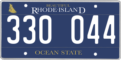 RI license plate 330044