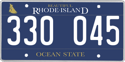 RI license plate 330045