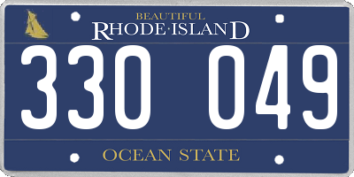 RI license plate 330049