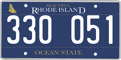 RI license plate 330051