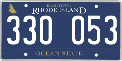 RI license plate 330053