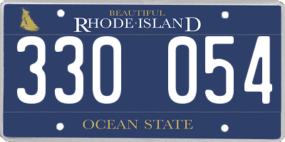 RI license plate 330054