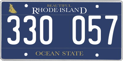 RI license plate 330057