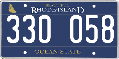 RI license plate 330058