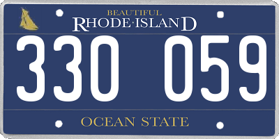 RI license plate 330059