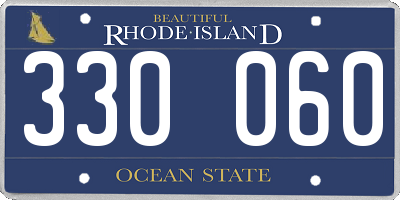 RI license plate 330060