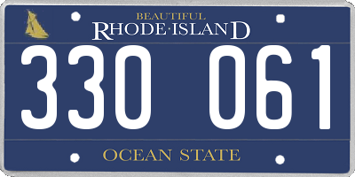 RI license plate 330061