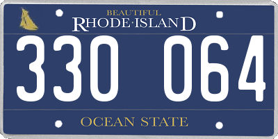 RI license plate 330064
