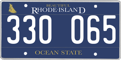 RI license plate 330065