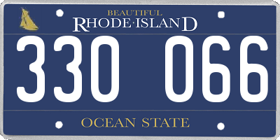 RI license plate 330066